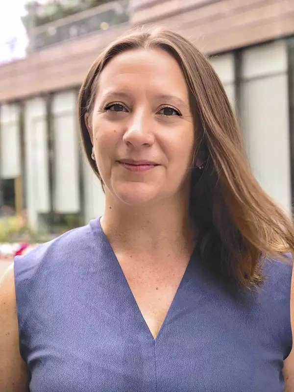 Michelle Greene standing in front of Milstein